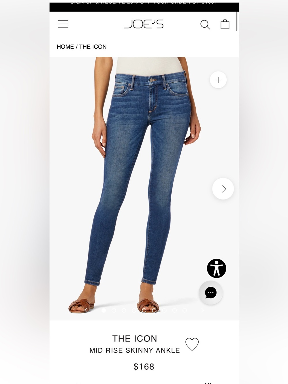 JOE’S - ANTHROPOLOGIE, the Icon Ankle mid rise skinny jeans